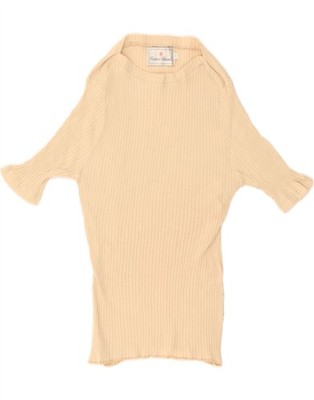 CONTE OF FLORENCE Womens Boat Neck Jumper Sweater UK 14 Large Beige BX13