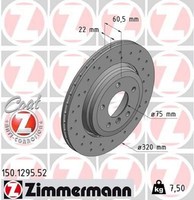 2X Bremsscheibe Zimmermann 150.1295.52 2 Bremsscheiben Hinterachse Hinten