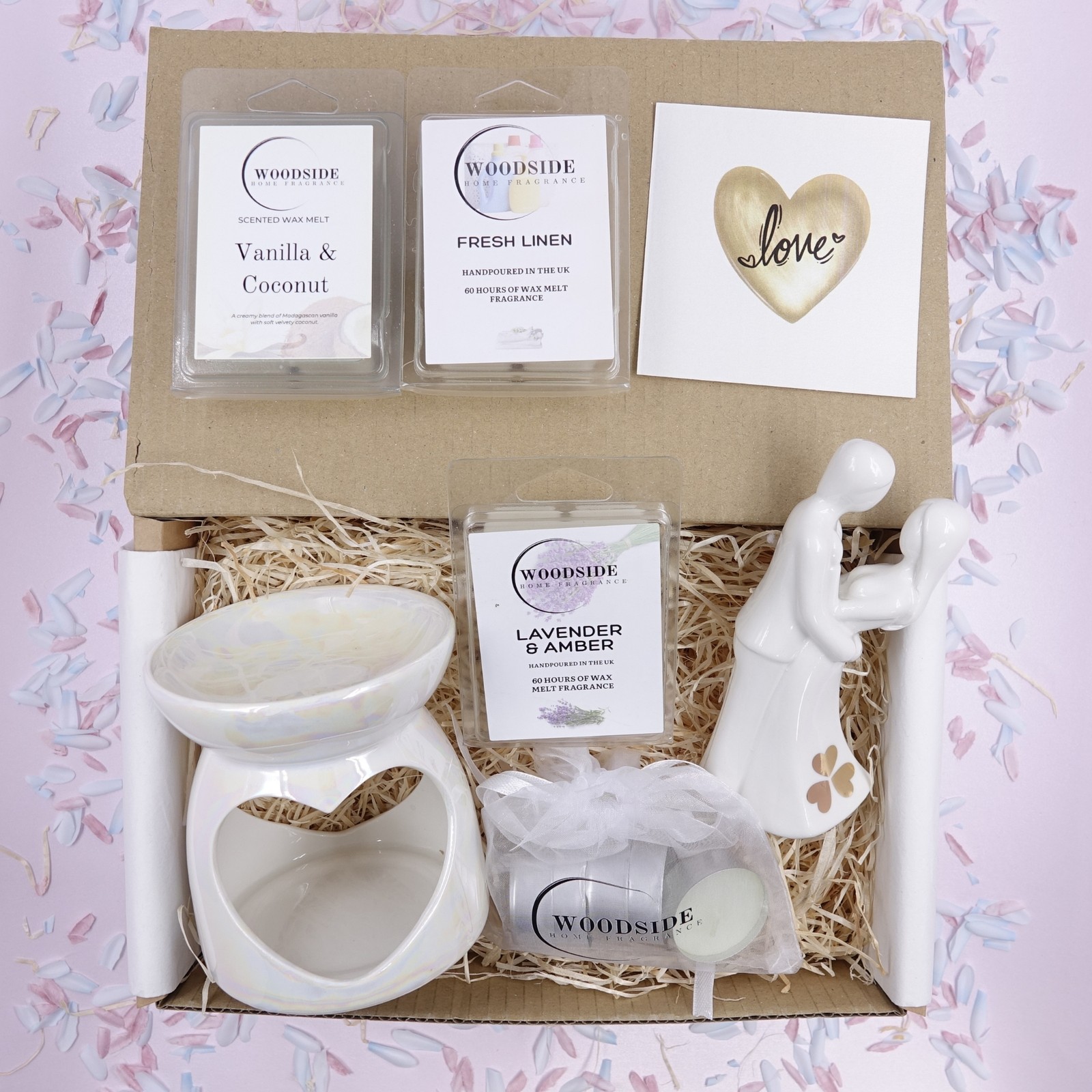 Love White & Gold Wedding Anniversary Fragrance Gift Box Treat Box