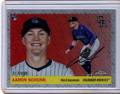 Aaron Schunk 2025 Topps Chrome Platinum Topps Logo Refractor RC 317/499 #386