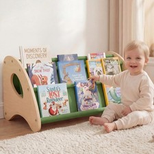 Kids Bookshelf 4-Tier Montessori Book Shelf Kids Rooms Easy Installation
