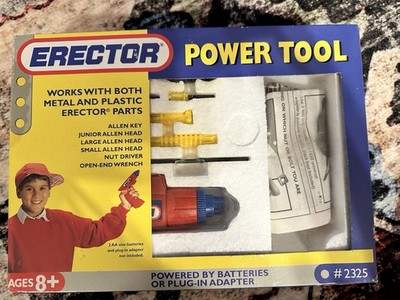 Erector Power Tool Set 2325, Battery or Adapter, Metal & Plastic, Ages 8+