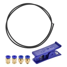 PTFE Air Tire Water Pipe Kit 4mm OD 1M Black with Pipe Cutter