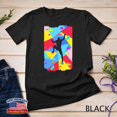 Bouldering Climber Abstract Free Climbing Rock Formation T-Shirt Unisex T-shirt