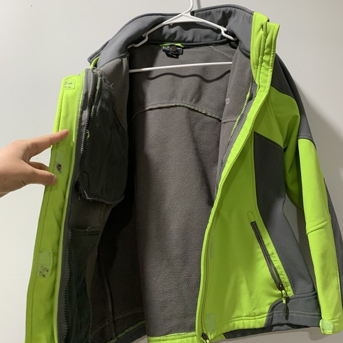 CB Sport Women’s Neon Green & Gray Winter Hooded Jacket Size L - Picture 6 of 7