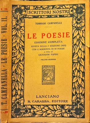 Le poesie. Volume secondo. Tommaso Campanella di Campanella, Tommaso - Foto 1 di 1