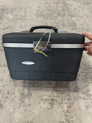 Vintage Forecast Grey Travel Train Makeup Case Hardcover w Key & Mirror Luggage