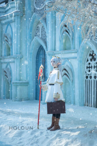 HOLOUN Frieren Beyond Journey End Frieren Cosplay Costume Shawl Cloak Dress Wig - Picture 11 of 26