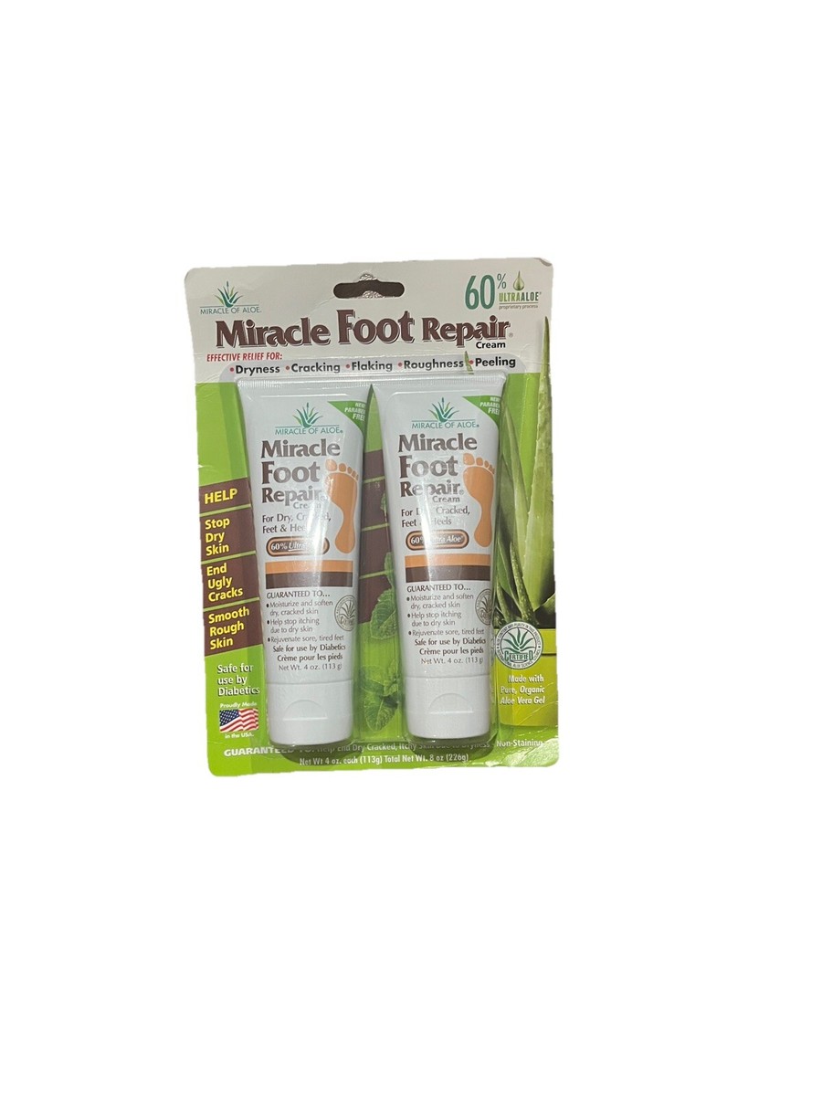 Miracle of Aloe Foot Repair Cream For Dry Cracked Feet 8 Oz | eBay