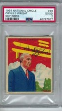 1934 National Chicle Sky Birds card #49 Orville Wright graded PSA 2  TUFF CARD!!
