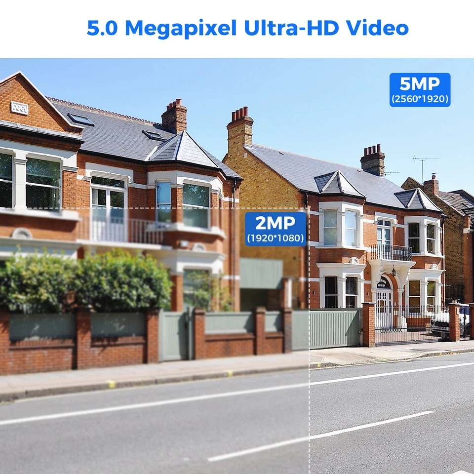 Hiseeu 10CH NVR 10''LCD 5MP Wifi CCTV Security Camera System Outdoor Home Kit - Image 3 of 4