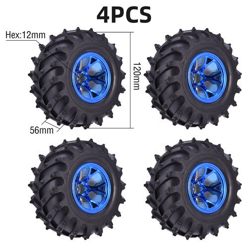 4stk 12mm Nabe Räder Reifen Set 1:10 Offroad RC Auto Truck Reifen Schaumeinsätze - Picture 25 of 29