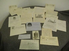 1800s HEATING LIGHTING GAS/OIL/COAL/PETROLEUM RESIDUUM LETTERS DOCS ADS LOT- 21)
