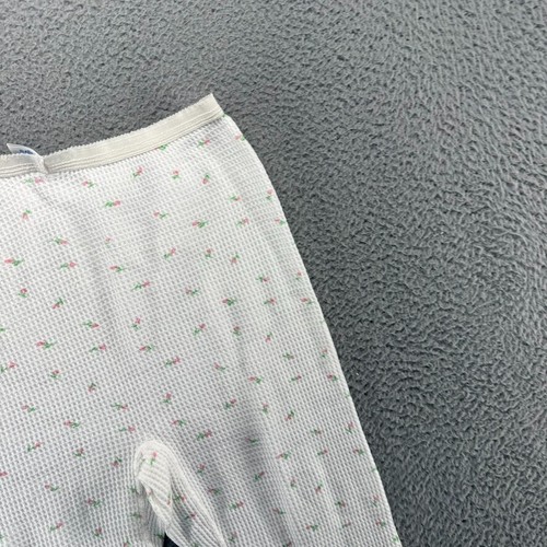 Vintage Sears Long Johns Women's Medium White Floral Roses Thermal Base Layer - Picture 10 of 11