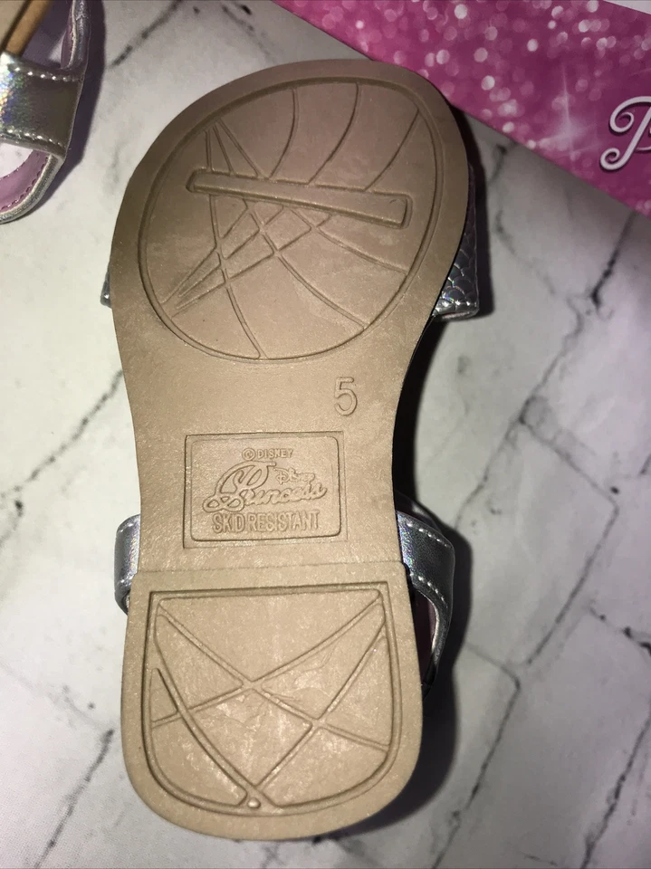 Sandalias Ariel Princesa Disney La Sirenita Niñas Talla 5 Plata Punta Abierta Foto 4 de 4