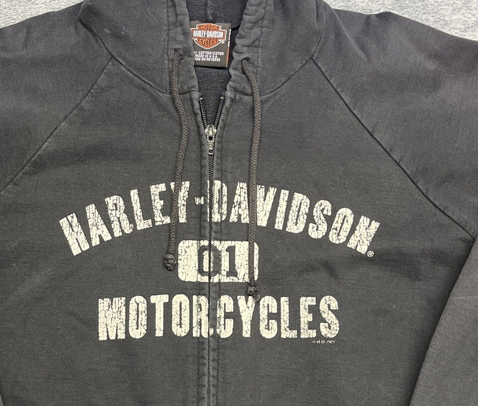 y2k✨️ Harley-Davidson 希少 ハーフジップ ロゴ パーカー Y2K Harley Davidson Zip Up Hoodie Made In USA Santa Fe NM
