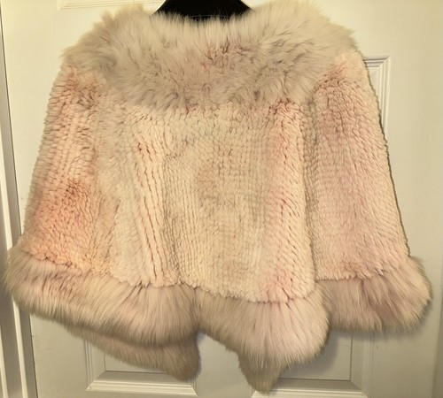 Brisa Collection Pink Rabbit & Fox Hair Wrap/Shawl. NWT - Picture 4 of 7