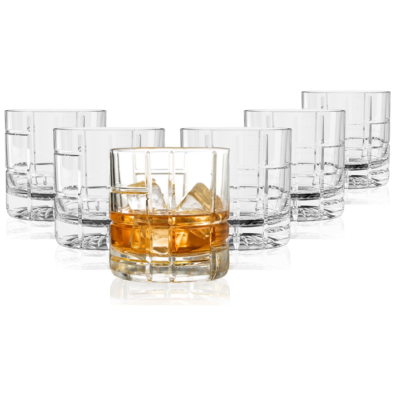 Premium Double Rocks Whiskey Glasses - Set of 6 Cocktail Glasses - 12oz