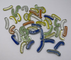 44 Art Glass Curved Pieces Vase Filler Swirls Marbles Crafts Machine Beach - New