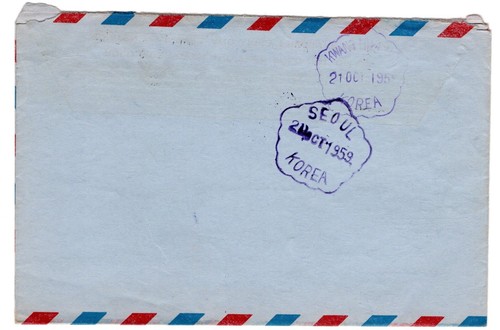 UC32 Airmail Air Letter Washington DC to Seoul Korea 1959 - Picture 4 of 4