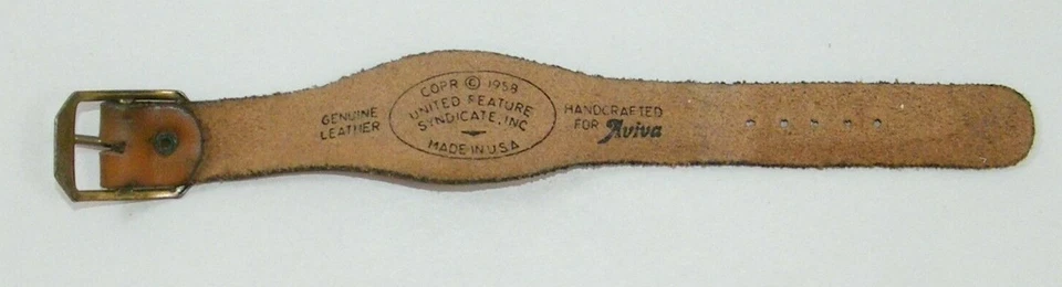 1958 PEANUTS SNOOPY КОЖАНАЯ ПРЯЖКА БРАСЛЕТ AVIVA «БЕВЕРЛИ» - Изображение 2 из 4