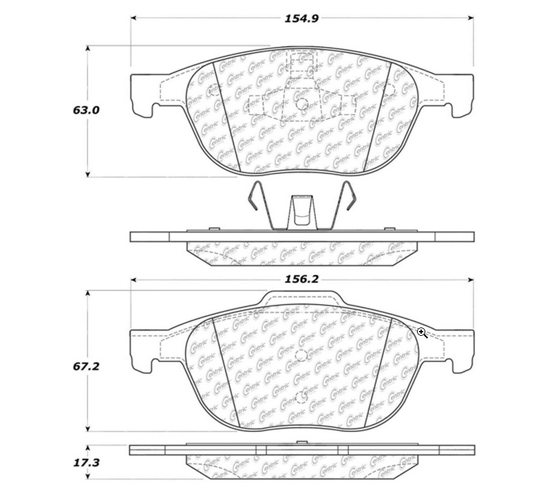 For 20142015 Ford Focus Brake Pads Front Replacement Centric Posi