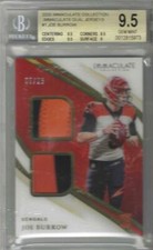 2020 Joe Burrow Immaculate Collection Dual Jersey RC- BGS 9.5 Gem Mint... #7/25