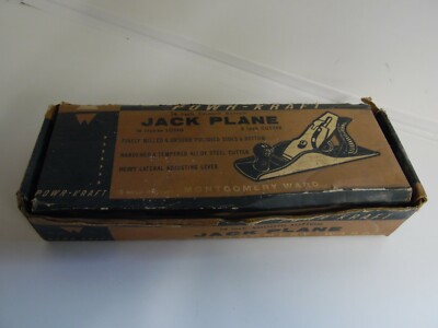 Vint. Montgomery ward powr-kraft 14 inch smooth bottom jack plane 2 inch w/ box