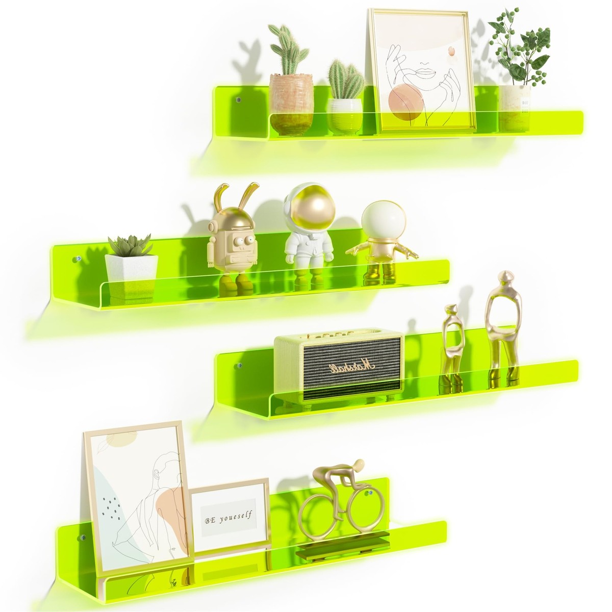 Pack Acrylic Shelves for Wall Storage 15