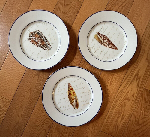 Williams Sonoma 2009 La Mer Muscheln 3er Set Vorspeise/Dessertteller 8"
