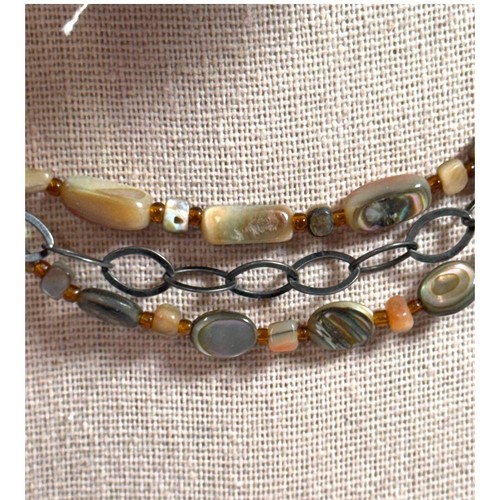 SILPADA Sterling Silver .925 Abalone Shell Coral Bead Necklace Fiesta Fun N1563 - Picture 2 of 8