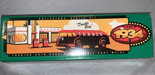 1934 Texaco Diamond T Tanker Doodle Bug Locking Coin Bank-Key DieCast Metal #11 - Picture 2 of 9