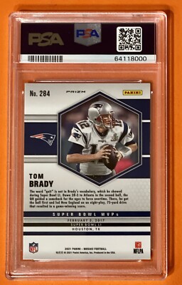 Tom Brady 2021 Mosaic Reactive Yellow Prizm #284 Patriots SB