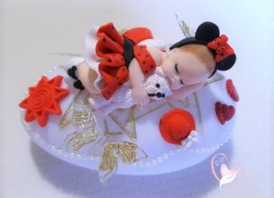 Leuchtkiesel Baby Fimo Mädchen Maus.