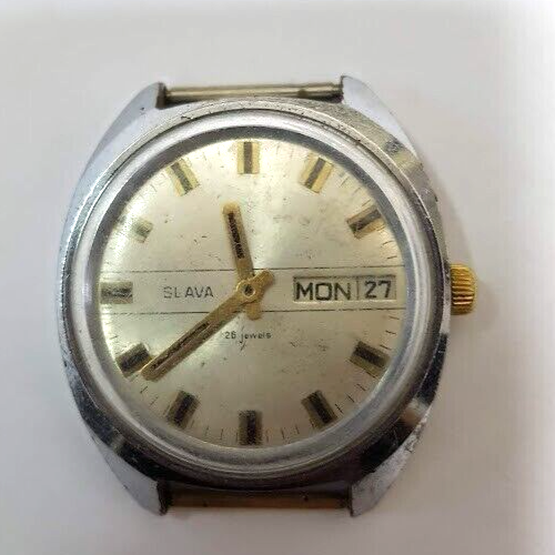 VINTAGE SOWJET RUSSLAND UDSSR ARMBAND HERREN UHR SLAVA MECHANIK FUNKTIONIERT SELTEN - Bild 6 von 17