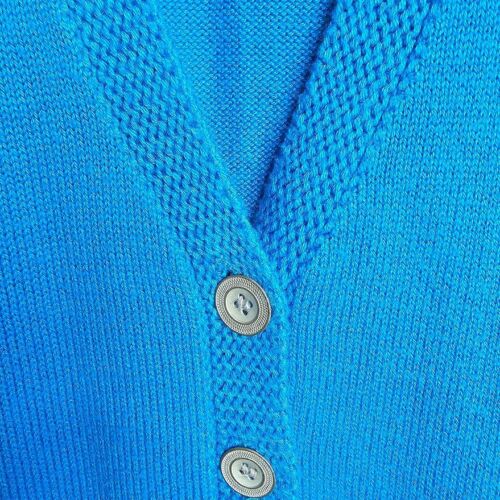 J. JILL Button Cardigan Sweater BLUE size M P Knit Boxy Pockets Academia Preppy - Picture 3 of 7