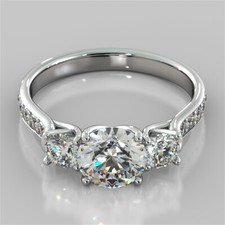 2.40 Ct Round Cut Lab Created Diamond Engagement Wedding Ring 14K White Gold