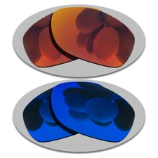Fire Red&Deep Blue Lenses Replacement For-Oakley Pit Bull Polarized Anti-Scratch