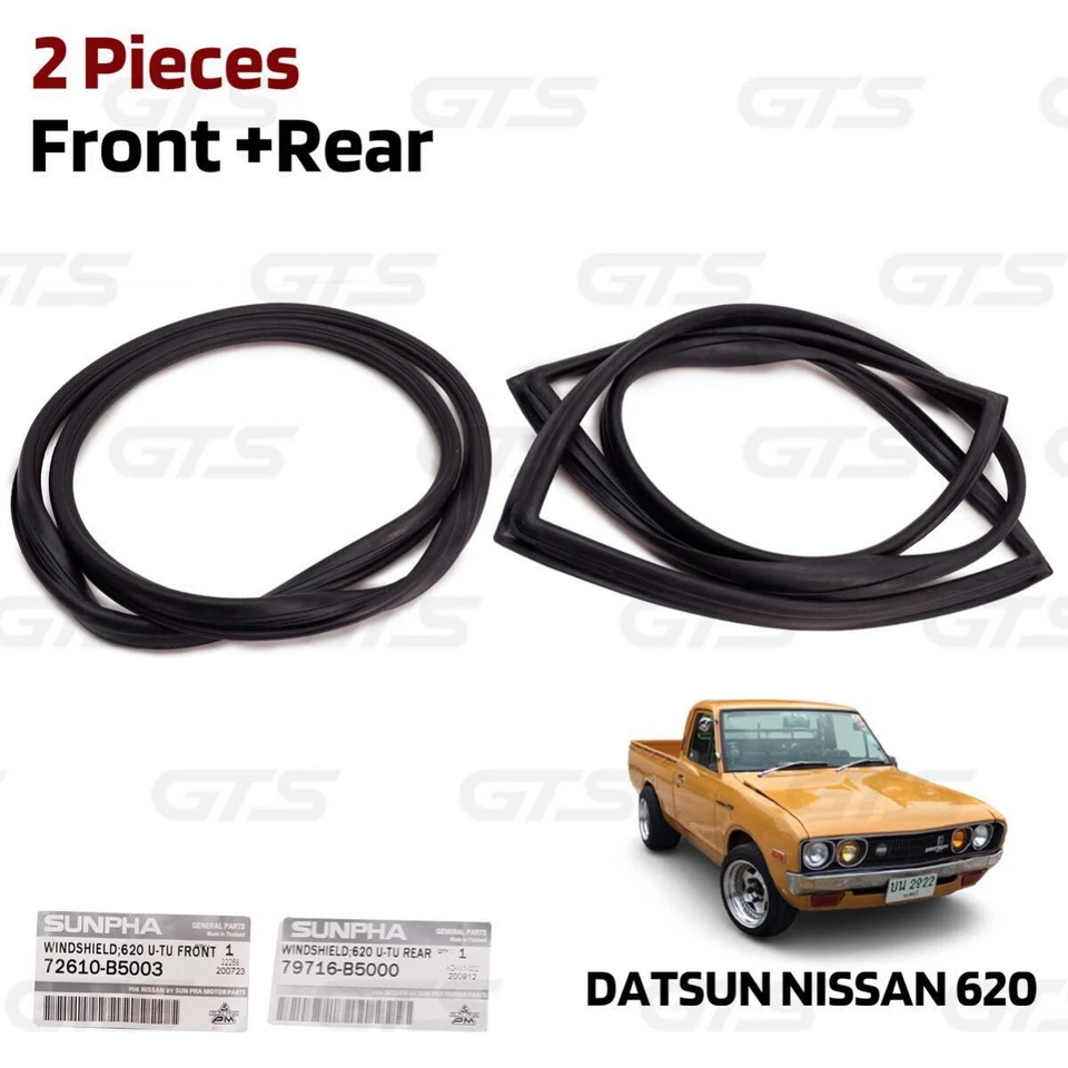 Set Front Rear Windshield Weatherstrip Rubber Seal For Datsun 620 Pickup 1976 - Foto 3 de 4