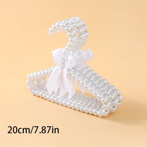 1-5x Pearl Beaded Clothes Hanger Ribbon Bow Coat Pants Anti-Slip Hanging Racks - Picture 11 of 34