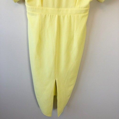 Asos Woven Midi Dress V Back Split Front Butter Yellow Women Petite Size 6 NWT’s - Picture 6 of 11