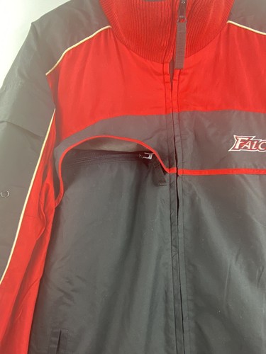 90s Vintage Atlanta Falcons Mens Large Full Zip Embroidered Logo Black Jacket - Picture 4 of 8
