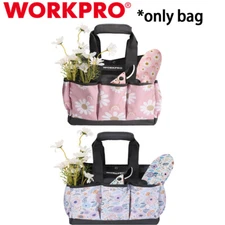 WORKPRO Heavy Duty Garden Tool Bag Oxford Garden Tool Storage Bag Pink/White NEW