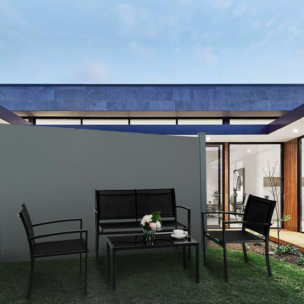 10'x5' Retractable Side Pull Windbreaker Sun Shade Sail Awning Home Canopy Patio eBay