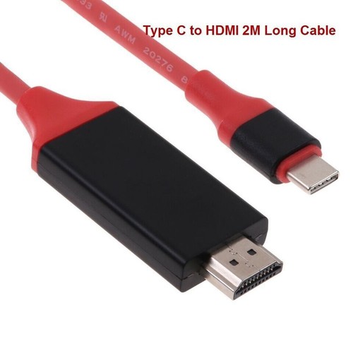 USB Type C to HDMI 2m 4K HDMI Cable For Macbook iPhone 15 Samsung S24 - Imagen 2 de 5
