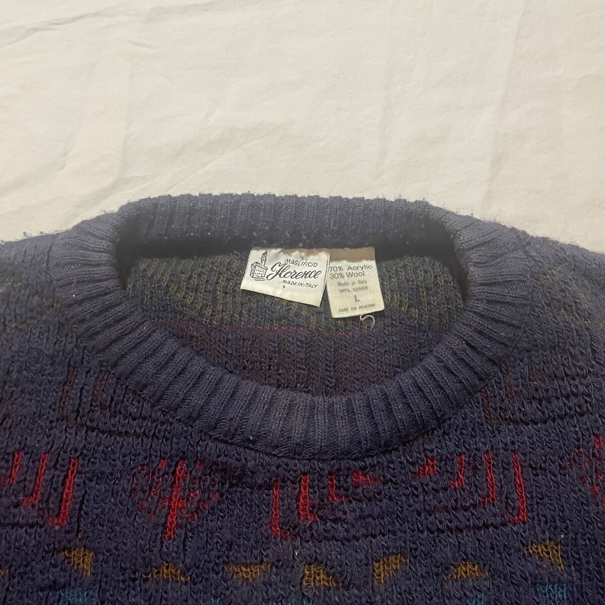 Vintage Maglificio Florence Sweater Wool Blend Italian Men's Vintage Maglificio Florence Sweater Wool Blend Italian Men's