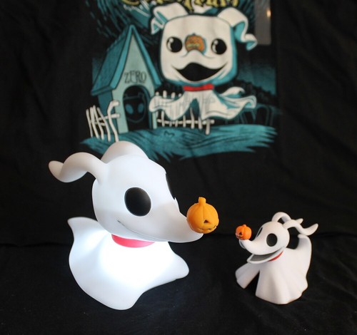 Nightmare Before Christmas ZERO FLUFFY PUFFY FIGURE & ZERO MOOD LAMP - NEU! - Bild 1 von 7