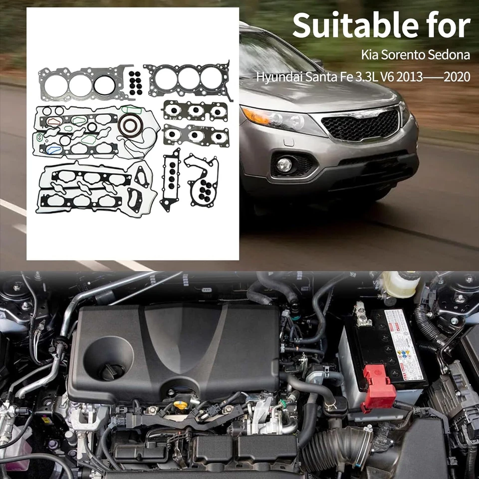 Juego de pernos de junta de culata para Kia Sorento/Sedona 2013-2020 + Hyundai Santa Fe 3,3 L V6 Foto 4 de 4