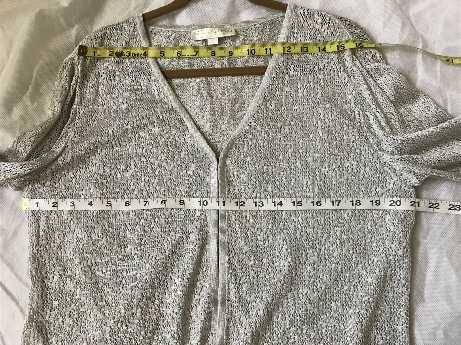 St. John Basic Womens Cardigan Knit Gray Metallic… - image 3