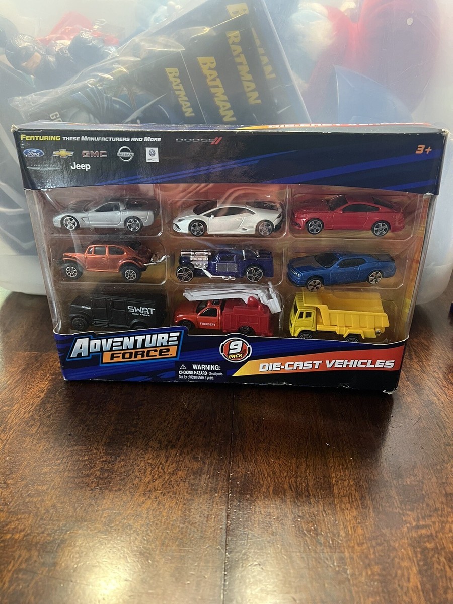 DIECAST 1:64 CAR MODELS 9 PACK BOX SET ADVENTURE FORCE Collectors